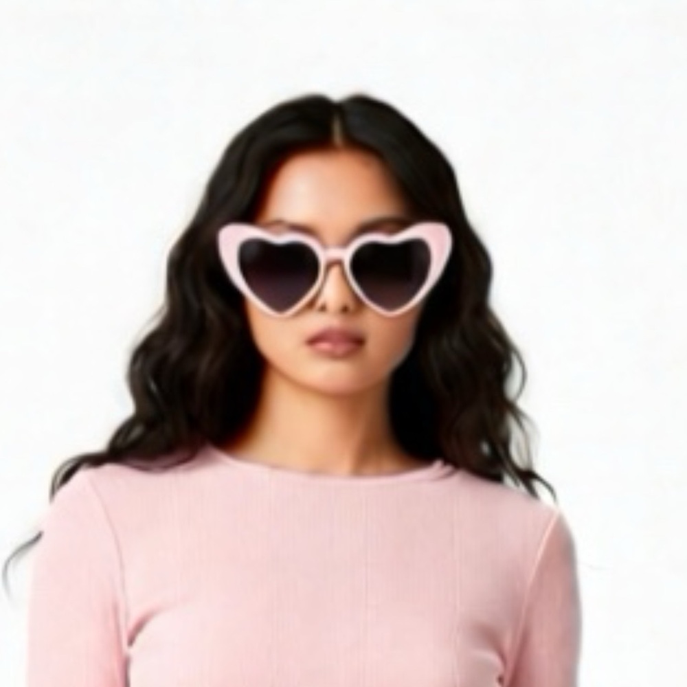 Pink Heart-Shaped Sunglasses